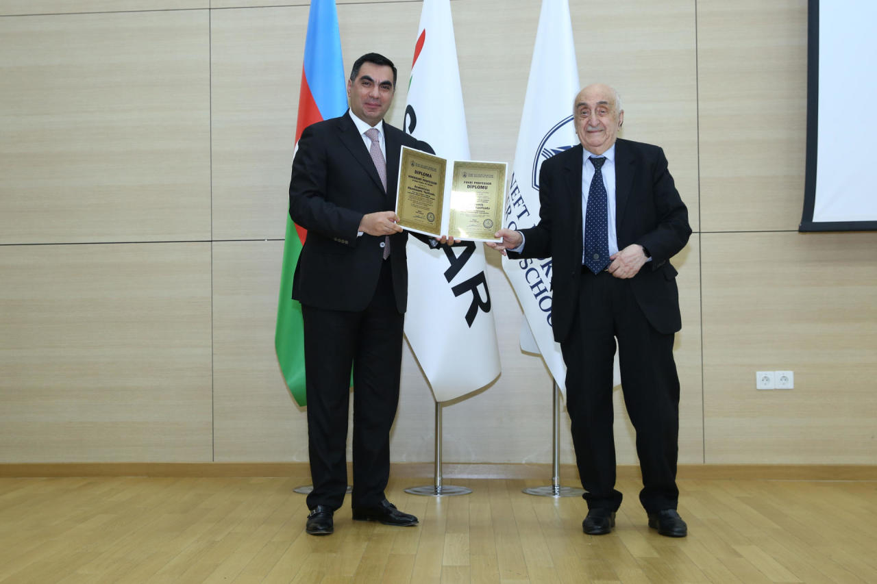 Первый вице-президент SOCAR, академик Хошбахт Юсифзаде награжден дипломом Почетного профессора БВШН