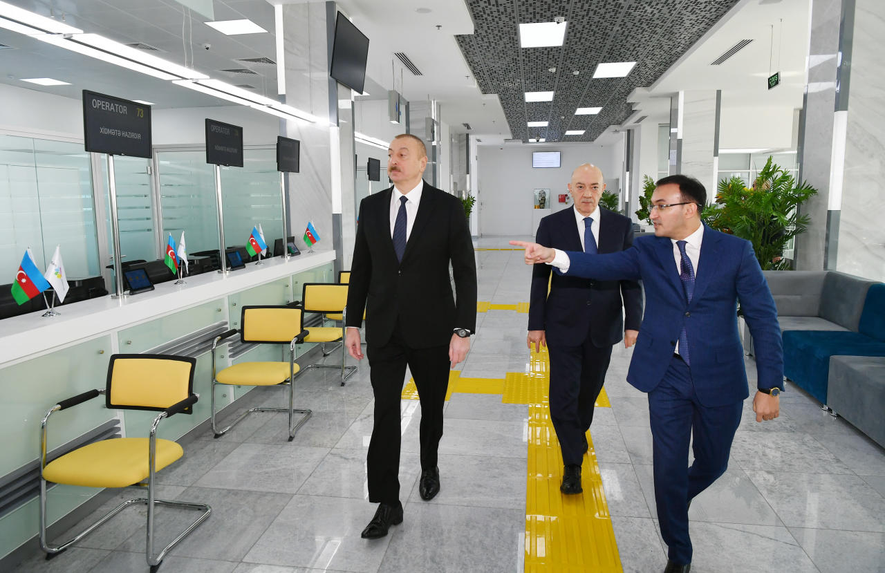 Президент Ильхам Алиев принял участие в церемонии открытия центра ASAN xidmət в Кюрдамире
