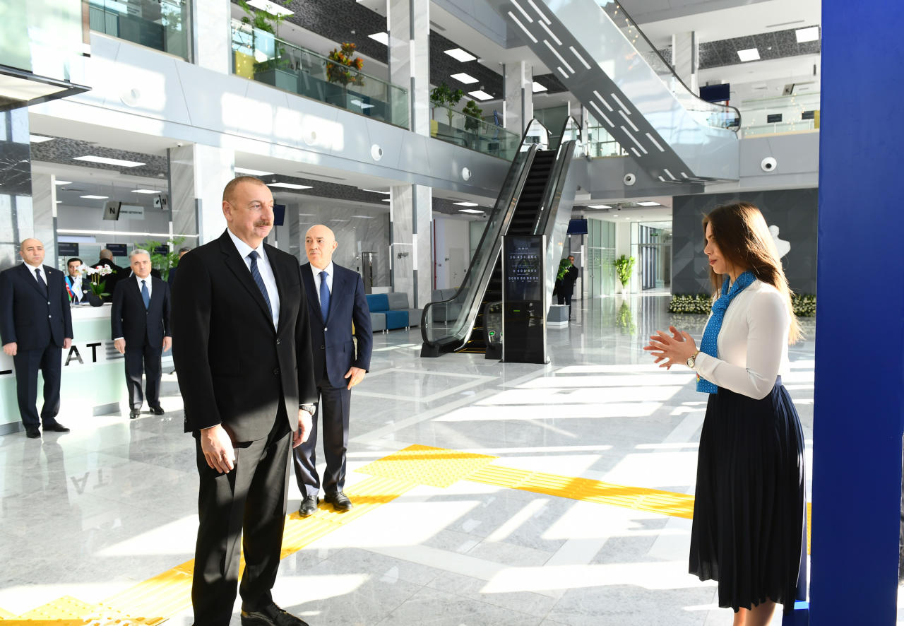 Президент Ильхам Алиев принял участие в церемонии открытия центра ASAN xidmət в Кюрдамире