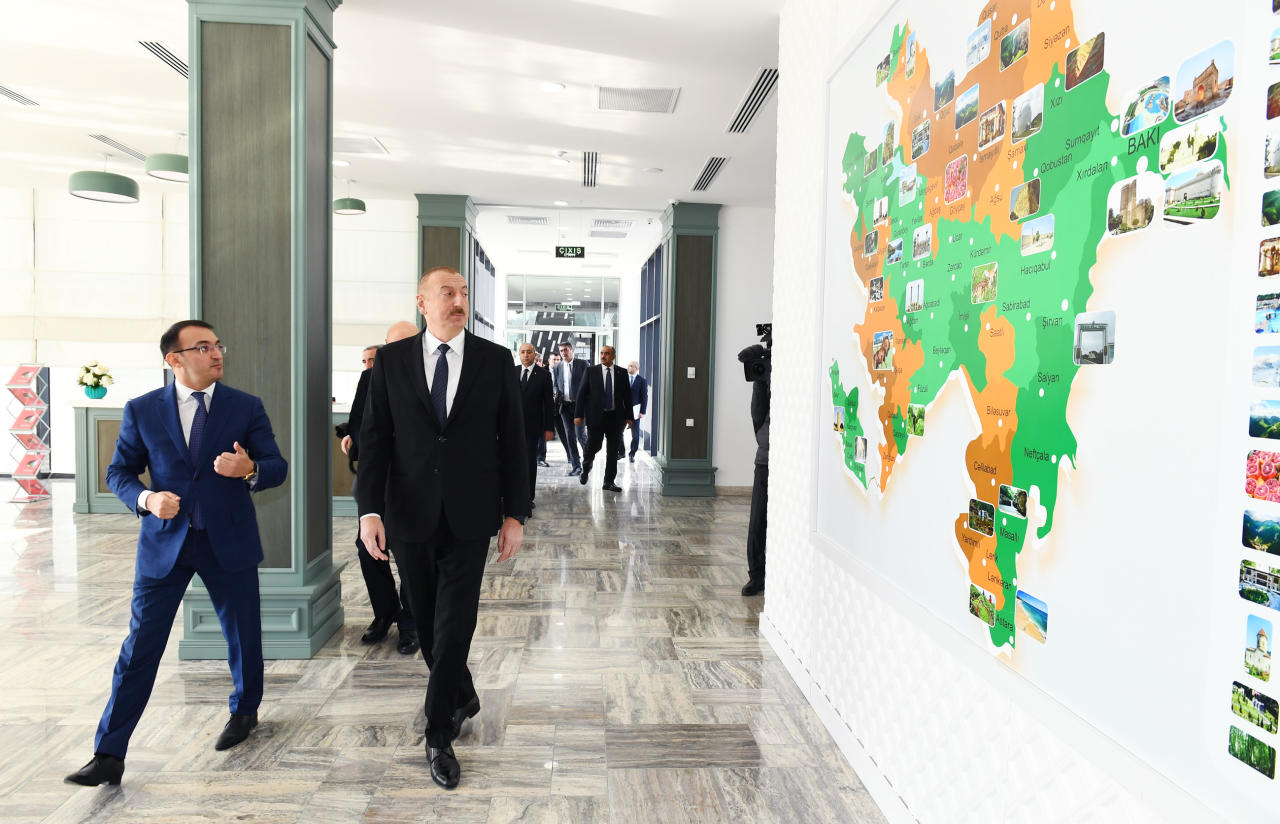Президент Ильхам Алиев принял участие в церемонии открытия центра ASAN xidmət в Кюрдамире
