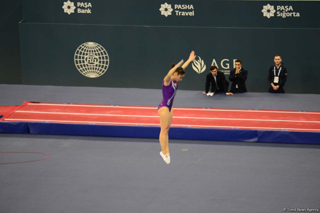 Азербайджанская гимнастка Сельджан Магсудова представила свою программу в рамках Кубка мира