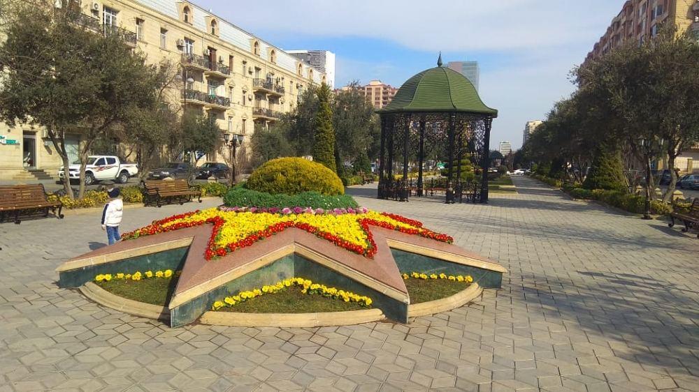 В парке Ходжалы проводятся работы по благоустройству
