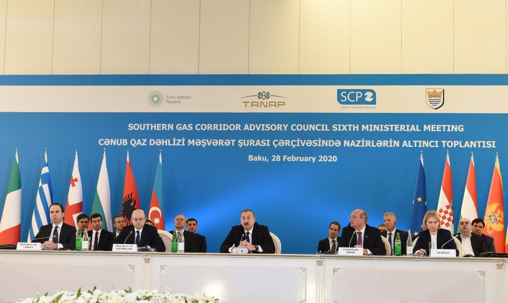 Prezident İlham Əliyev Bakıda Cənub Qaz Dəhlizi Məşvərət Şurası çərçivəsində nazirlərin VI toplantısında iştirak edib