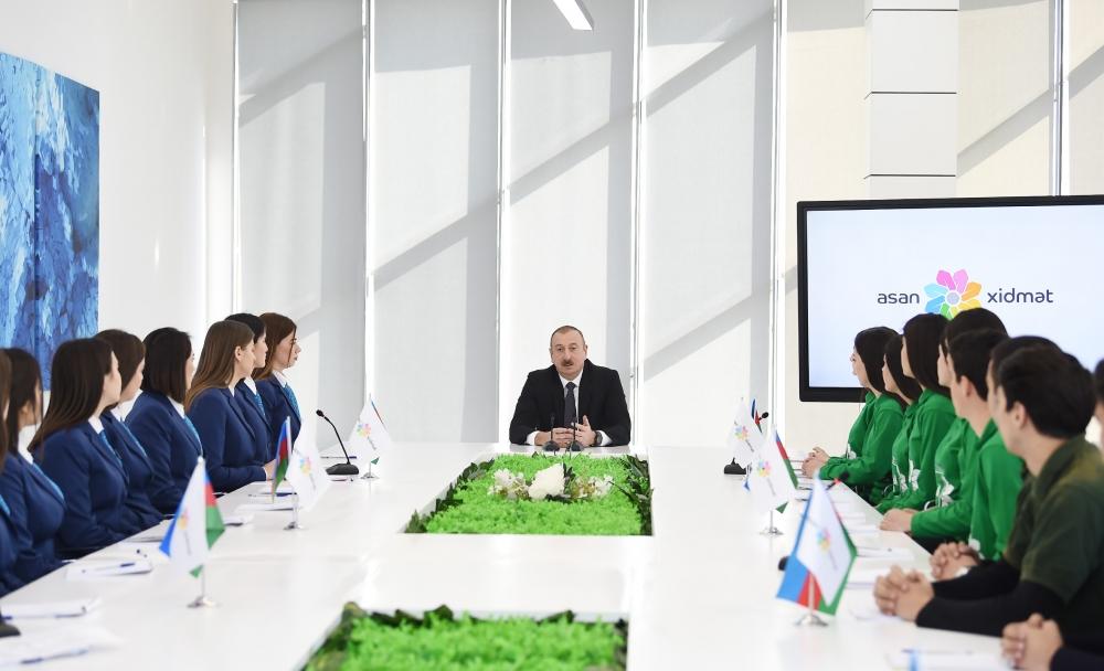 Президент Ильхам Алиев принял участие в церемонии открытия комплекса ASAN Həyat в Товузе