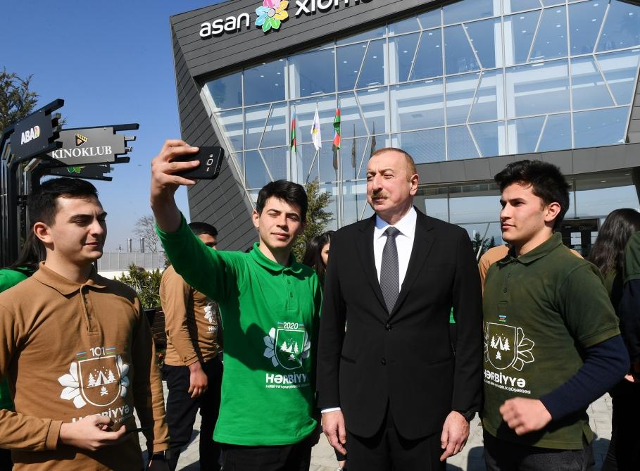 Президент Ильхам Алиев принял участие в церемонии открытия комплекса ASAN Həyat в Товузе