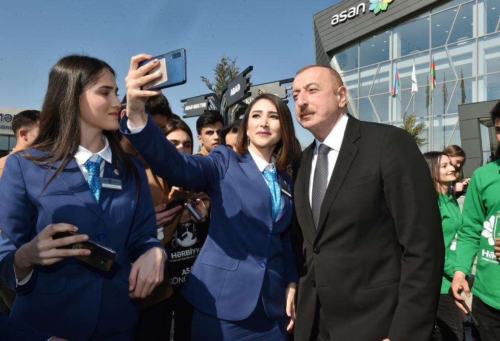Президент Ильхам Алиев принял участие в церемонии открытия комплекса ASAN Həyat в Товузе
