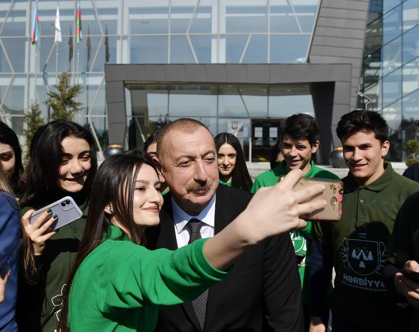 Президент Ильхам Алиев принял участие в церемонии открытия комплекса ASAN Həyat в Товузе