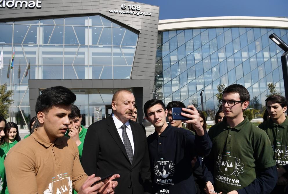 Президент Ильхам Алиев принял участие в церемонии открытия комплекса ASAN Həyat в Товузе