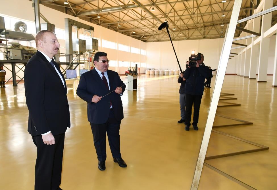 Президент Ильхам Алиев принял участие в открытии Агстафинского аграрно-промышленного комплекса