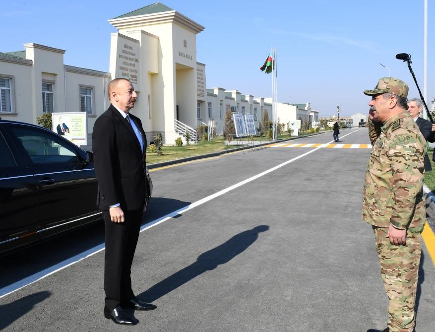 Президент Ильхам Алиев принял участие в открытии Н-ской воинской части Министерства обороны