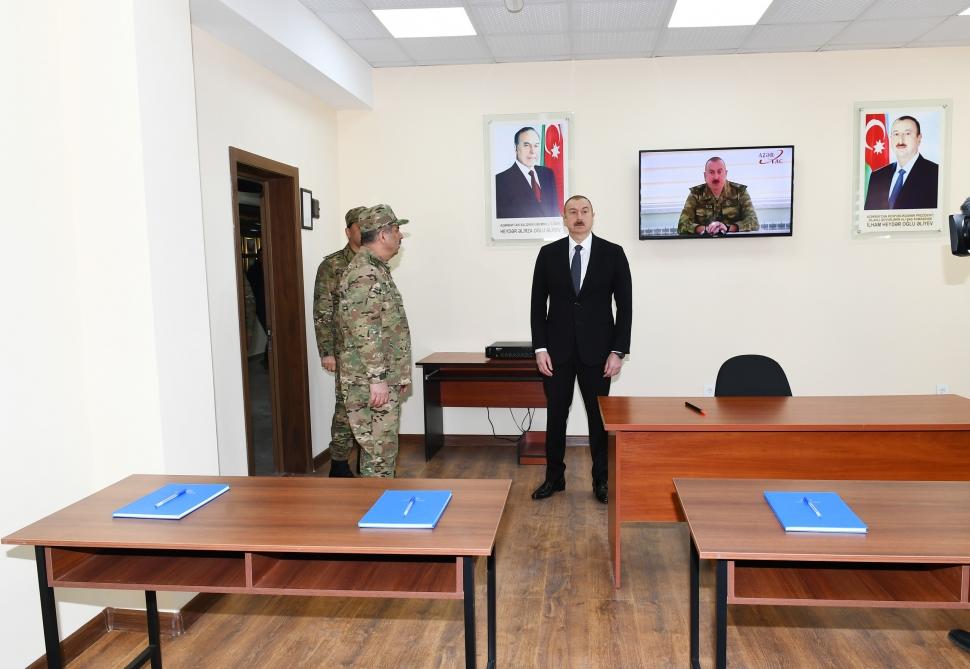 Президент Ильхам Алиев принял участие в открытии Н-ской воинской части Министерства обороны