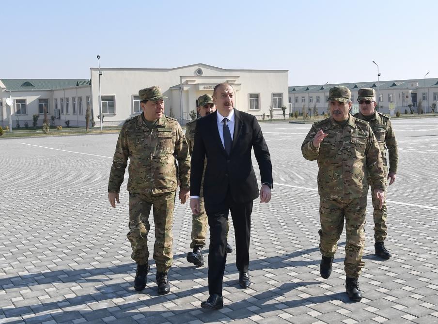 Президент Ильхам Алиев принял участие в открытии Н-ской воинской части Министерства обороны