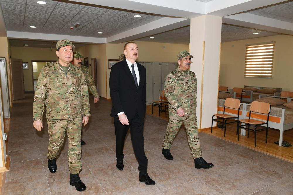Президент Ильхам Алиев принял участие в открытии Н-ской воинской части Министерства обороны