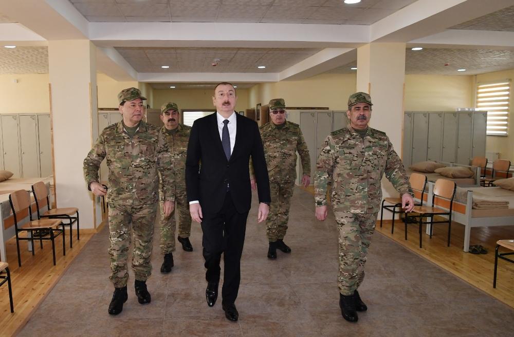 Президент Ильхам Алиев принял участие в открытии Н-ской воинской части Министерства обороны