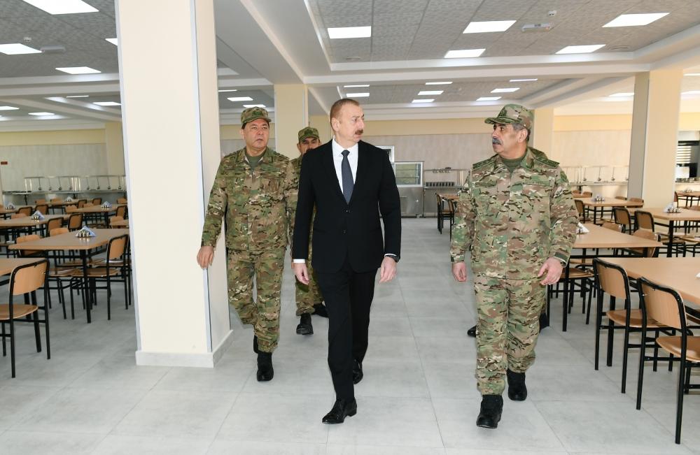 Президент Ильхам Алиев принял участие в открытии Н-ской воинской части Министерства обороны