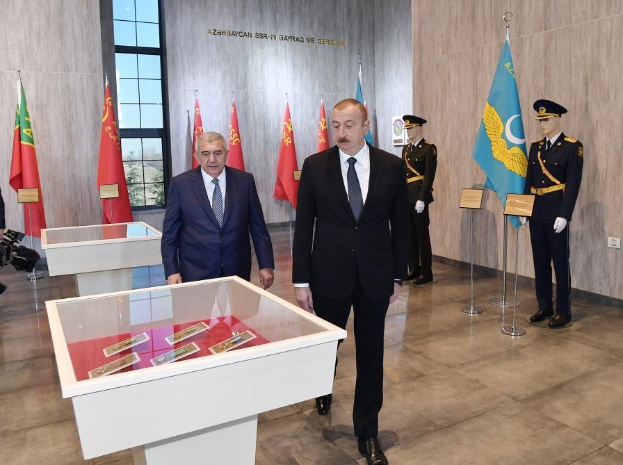 Президент Ильхам Алиев принял участие в открытии Музея государственных символов в Товузе