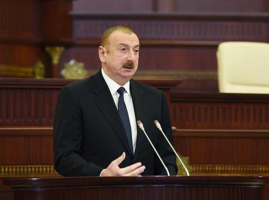 Президент Ильхам Алиев принял участие в первом пленарном заседании Милли Меджлиса Vl созыва