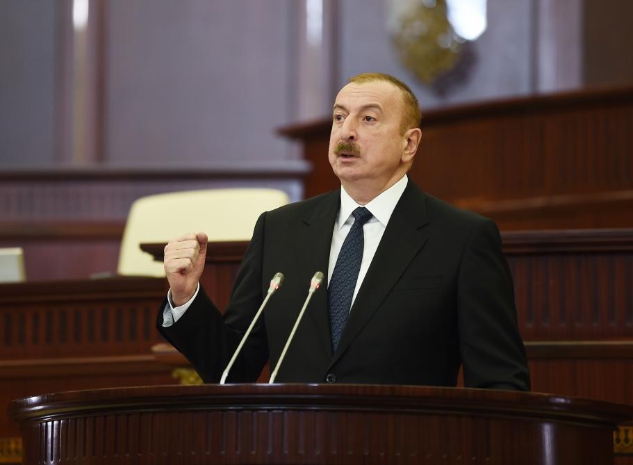 Президент Ильхам Алиев принял участие в первом пленарном заседании Милли Меджлиса Vl созыва