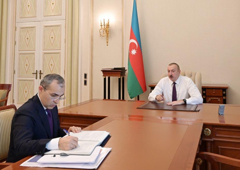 Prezident İlham Əliyev İqtisadiyyat nazirini qəbul edib