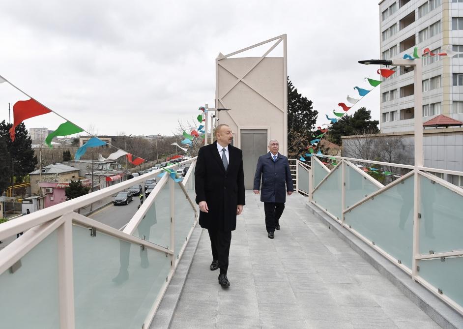 Prezident İlham Əliyev Bakı-Sumqayıt yolunun genişləndirilməsi çərçivəsində görülən işlərlə tanış olub, Moskva prospekti ilə 20 Yanvar küçəsinin kəsişməsindəki piyada keçidinin açılışında da iştirak edib