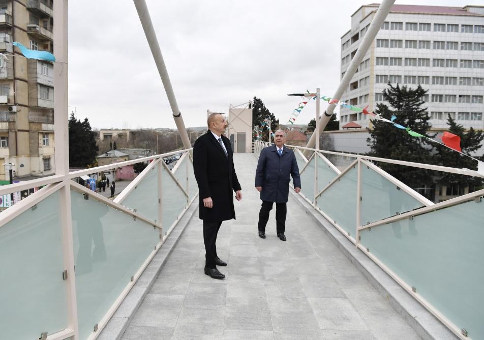 Prezident İlham Əliyev Bakı-Sumqayıt yolunun genişləndirilməsi çərçivəsində görülən işlərlə tanış olub, Moskva prospekti ilə 20 Yanvar küçəsinin kəsişməsindəki piyada keçidinin açılışında da iştirak edib