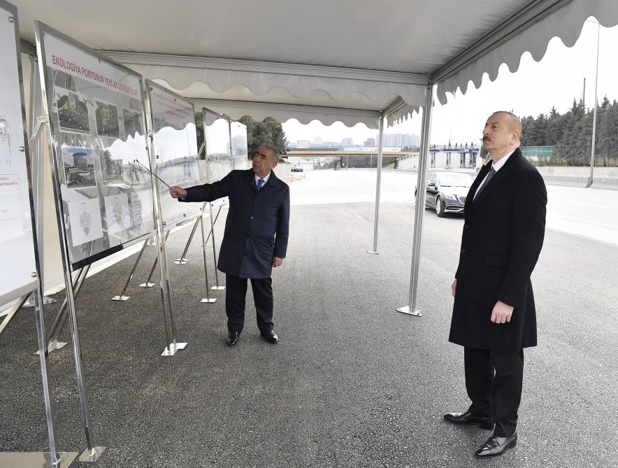 Prezident İlham Əliyev Bakı-Sumqayıt yolunun genişləndirilməsi çərçivəsində görülən işlərlə tanış olub, Moskva prospekti ilə 20 Yanvar küçəsinin kəsişməsindəki piyada keçidinin açılışında da iştirak edib