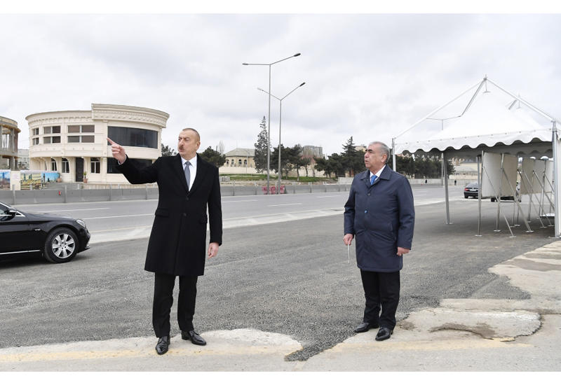 Prezident İlham Əliyev Bakı-Sumqayıt yolunun genişləndirilməsi çərçivəsində görülən işlərlə tanış olub, Moskva prospekti ilə 20 Yanvar küçəsinin kəsişməsindəki piyada keçidinin açılışında da iştirak edib