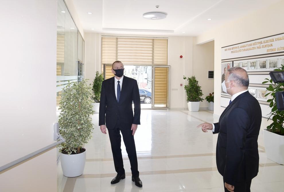 Президент Ильхам Алиев принял участие в церемонии сдачи в эксплуатацию реконструированной электроподстанции «Агджабеди-2»