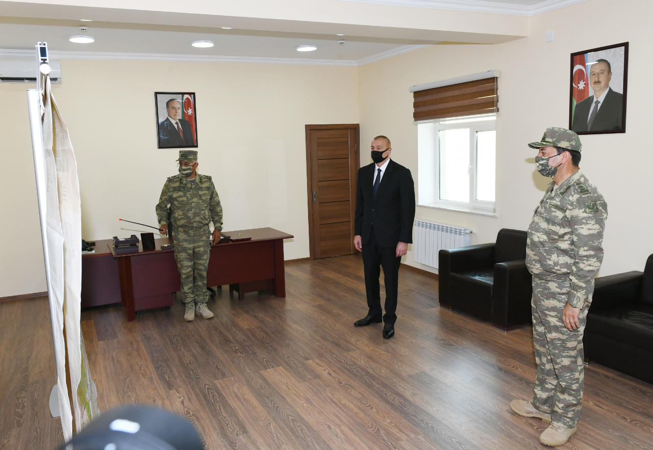 Президент Ильхам Алиев принял участие в открытии N-ской воинской части Министерства обороны