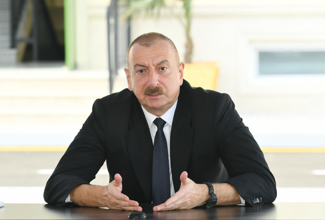 Президент Ильхам Алиев принял участие в открытии N-ской воинской части Министерства обороны