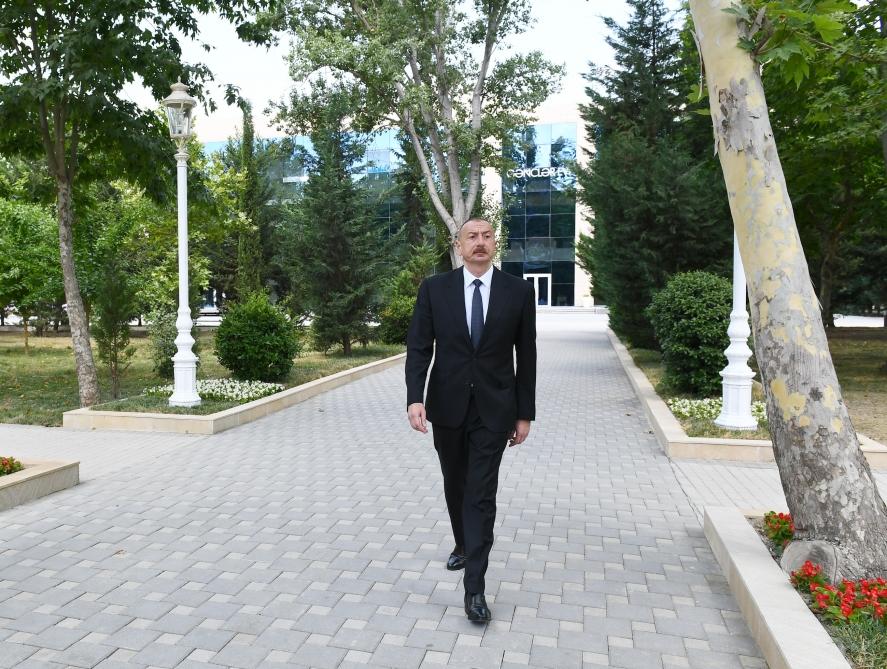 Президент Ильхам Алиев принял участие в открытии Музея государственных символов в Мингячевире
