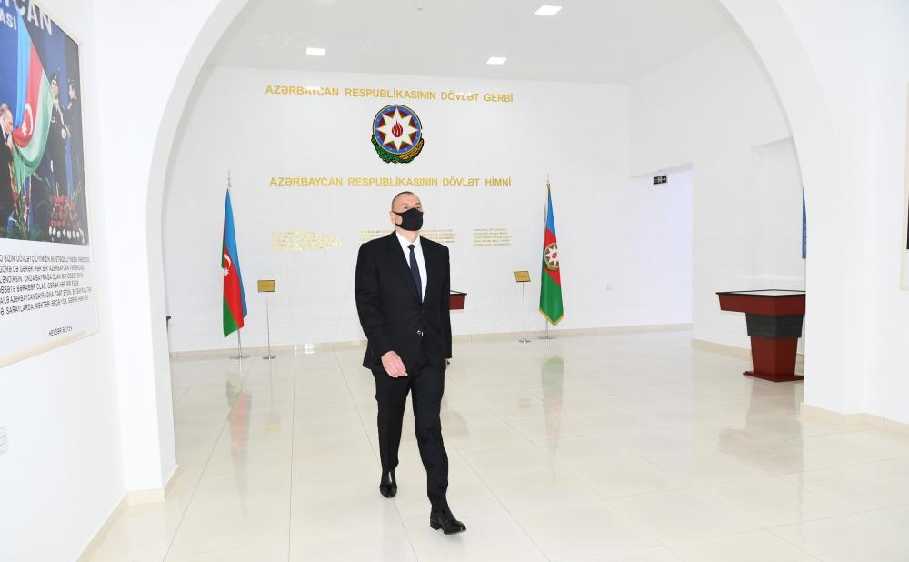 Президент Ильхам Алиев принял участие в открытии Музея государственных символов в Мингячевире