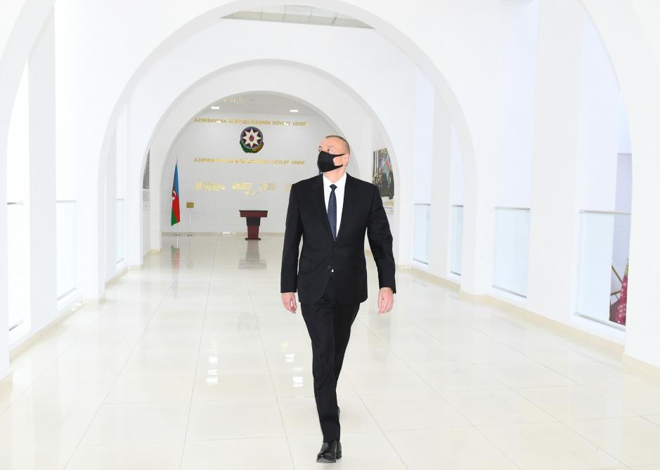 Президент Ильхам Алиев принял участие в открытии Музея государственных символов в Мингячевире