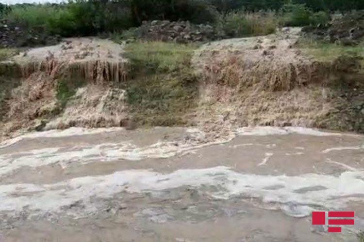 В Гяндже из-за ливня затопило водой жилые дома