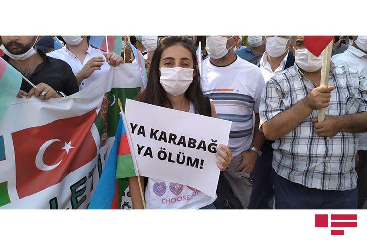 Türkiyənin Kayseri şəhərində Azərbaycana dəstək mitinqi keçirilib