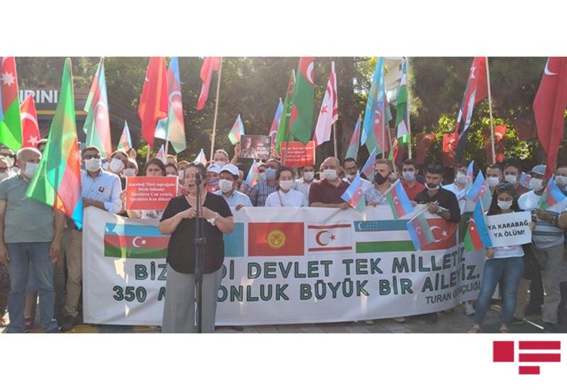 Türkiyənin Kayseri şəhərində Azərbaycana dəstək mitinqi keçirilib