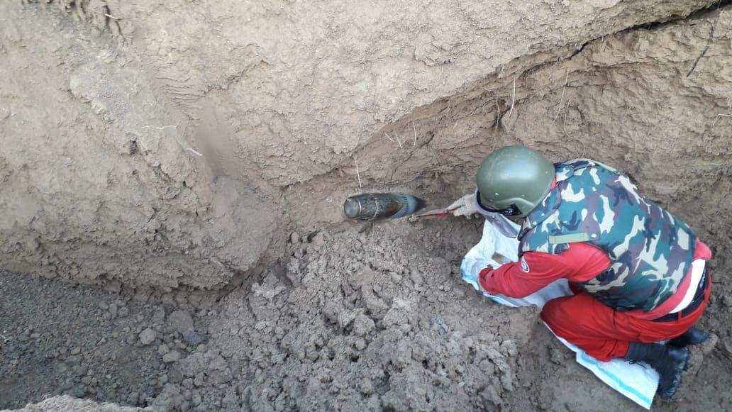 Tovuzda Ermənistan silahlı qüvvələri tərəfindən atılmış top mərmisi tapılıb