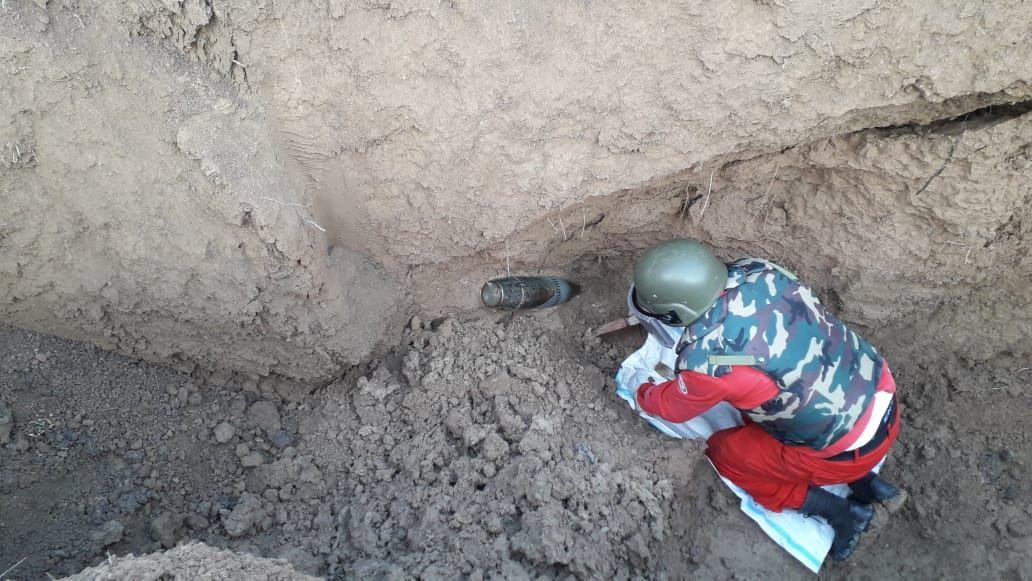 Tovuzda Ermənistan silahlı qüvvələri tərəfindən atılmış top mərmisi tapılıb