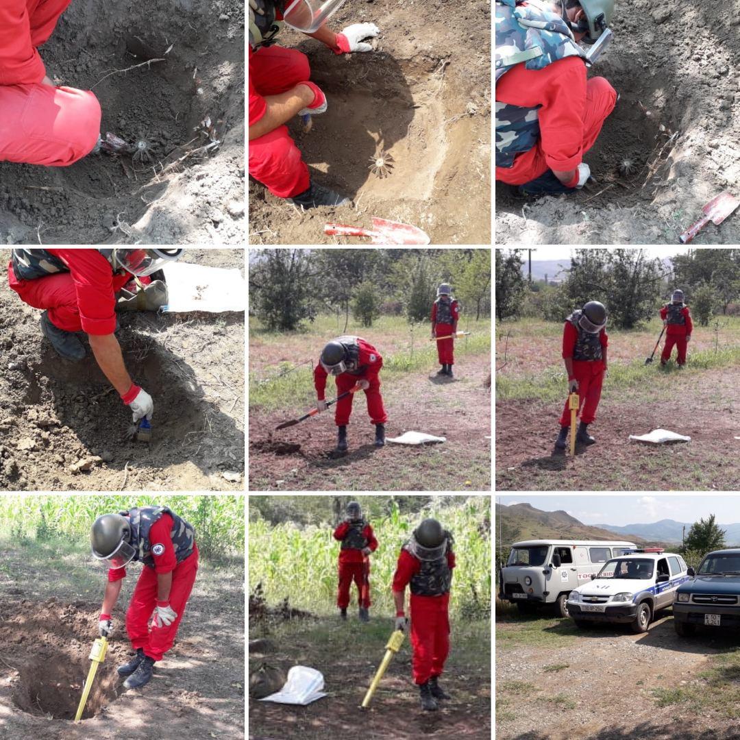 Tovuzda Ermənistan silahlı qüvvələri tərəfindən atılmış minaatan mərmisinin hissələri olunub