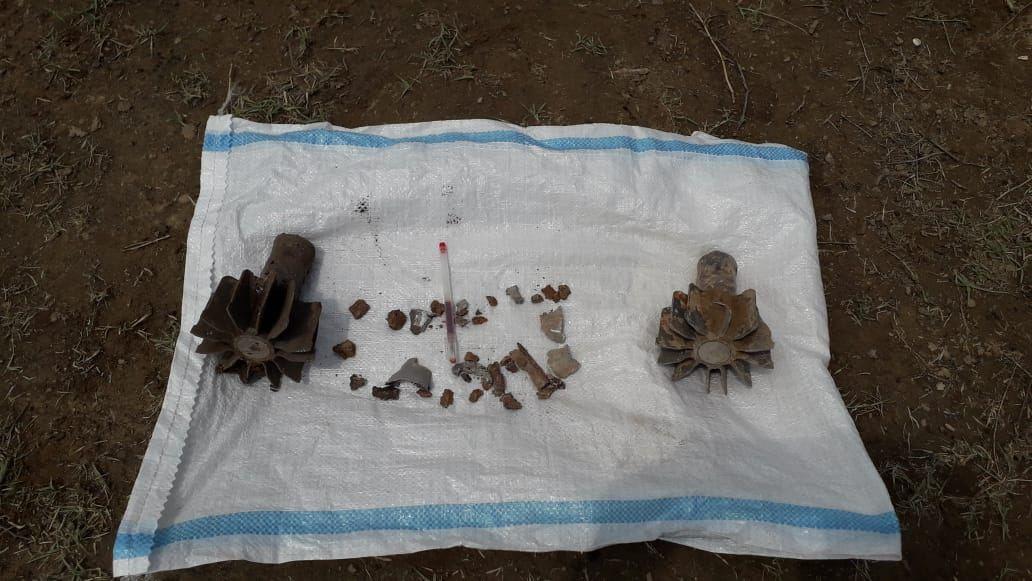 Tovuzda Ermənistan silahlı qüvvələri tərəfindən atılmış minaatan mərmisinin hissələri olunub