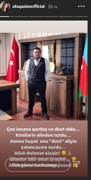 "Həyat onu "dost" əli ilə vurdu"