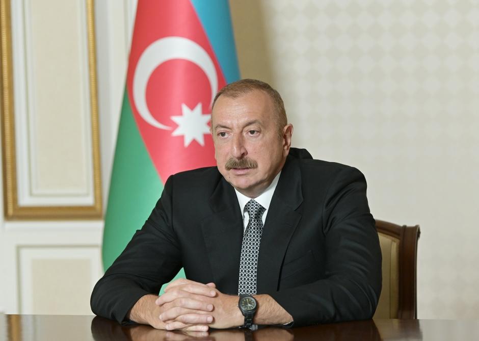Президент Ильхам Алиев принял участие в видеоформате в открытии очередного госпиталя модульного типа для лечения больных коронавирусом