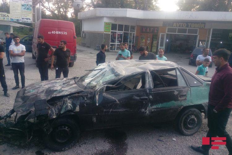 В Хачмазе перевернулся автомобиль, есть пострадавший
