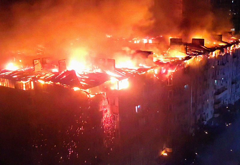 Сильный пожар в России, сгорели более полусотни квартир