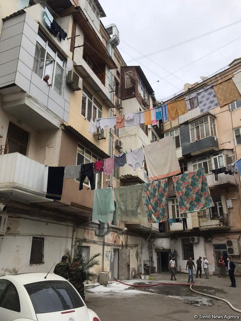 Пожар в ресторане в центре Баку