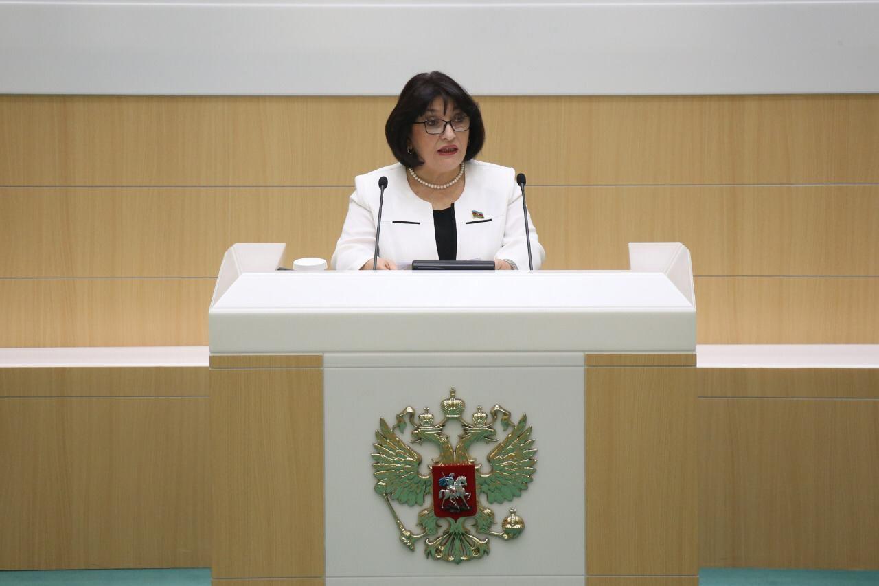 Сахиба Гафарова выступила в Совете Федерации Федерального Собрания