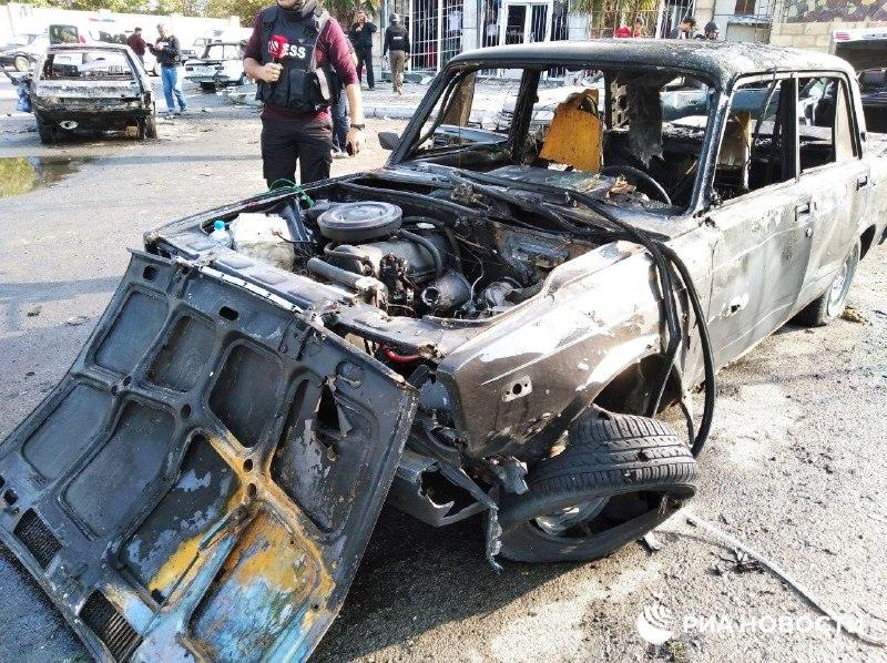 Новые кадры с места армянского ракетного обстрела в Барде