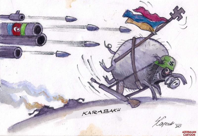 Здесь армяне убегают, жмут на полный газ. Ала, вай-вай, Армения гудбай!