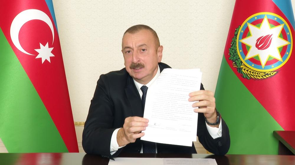 Президент Ильхам Алиев обратился к нации