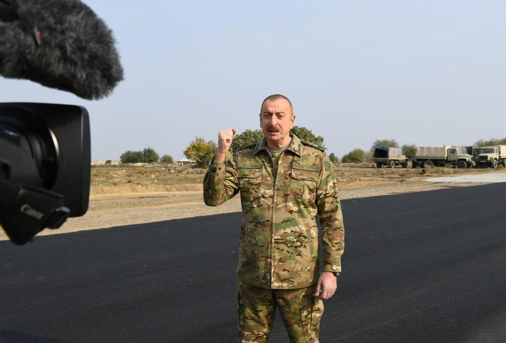 Президент Ильхам Алиев и Первая леди Мехрибан Алиева побывали в освобожденных от оккупации Физулинском и Джебраильском районах, в том числе в городах Физули и Джебраил